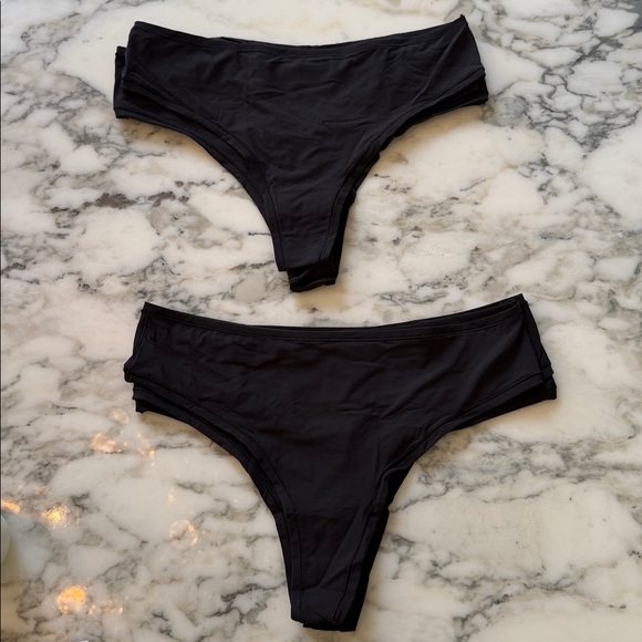 New Quince Second Skin Thong 6 Pack Black Sz L and S - Picture 9 of 10